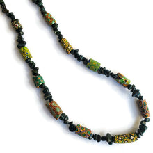 Venetian Trade Bead Necklace with Green Jasper