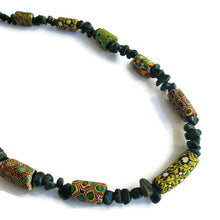 Venetian Trade Bead Necklace with Green Jasper