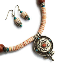 Antique Tibetan Silver Box Pendant Necklace