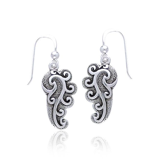 Empowering Spiral Silver Earrings by Peter Stone