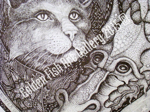 Cat & Dragon - Art Print by John Longendorfer